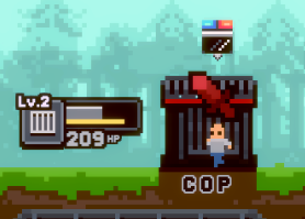 Illustrates a player using the cop command in game.